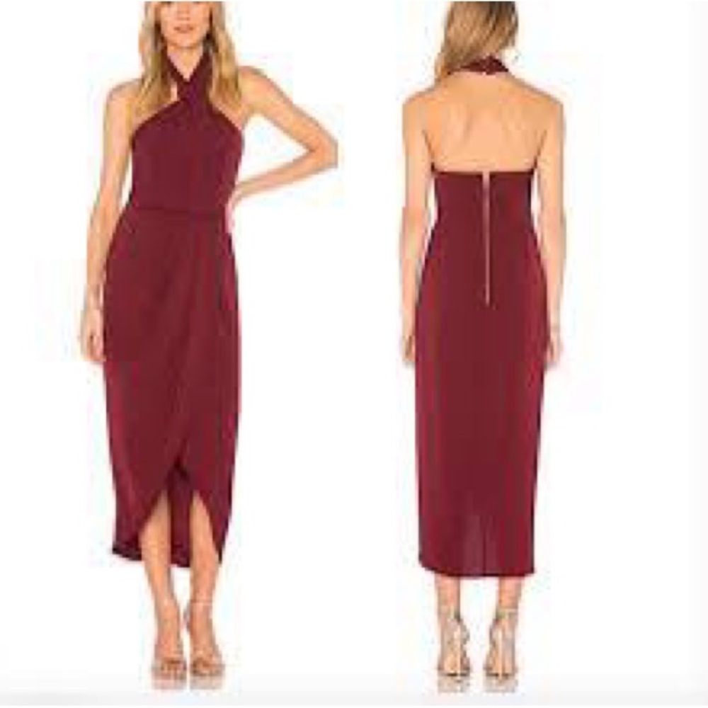 C/MEO Collective Burgundy High Low Dress